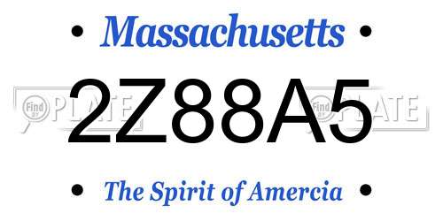 2Z88A5 Massachusetts License Plate