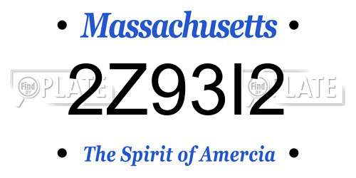 2Z93I2 Massachusetts License Plate