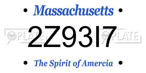 2Z93I7 Massachusetts License Plate