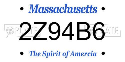 2Z94B6 Massachusetts License Plate