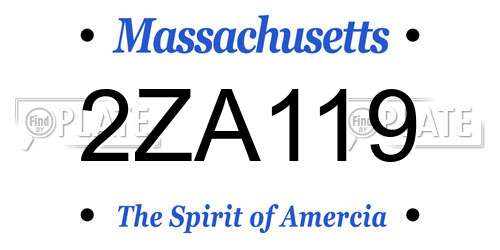 2ZA119 Massachusetts License Plate