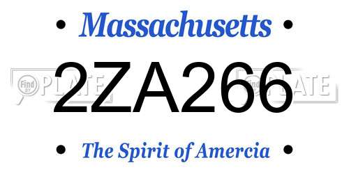 2ZA266 Massachusetts License Plate