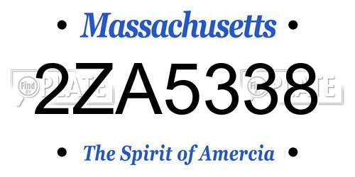 2ZA5338 Massachusetts License Plate