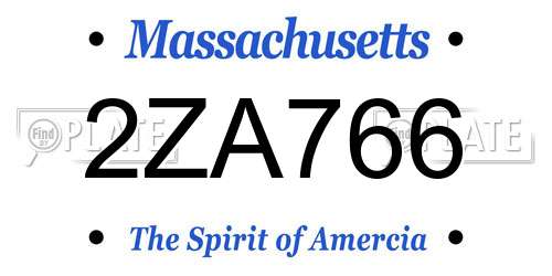 2ZA766 Massachusetts License Plate