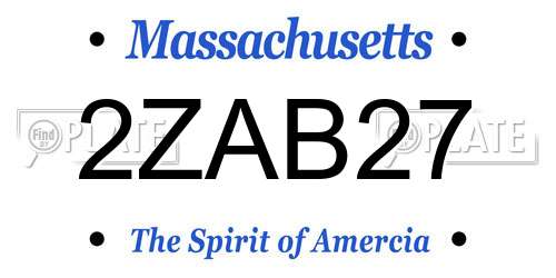 2ZAB27 Massachusetts License Plate