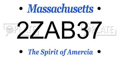 2ZAB37 Massachusetts License Plate