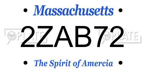 2ZAB72 Massachusetts License Plate