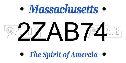 2ZAB74 Massachusetts License Plate