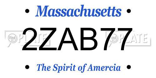 2ZAB77 Massachusetts License Plate