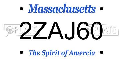 2ZAJ60 Massachusetts License Plate