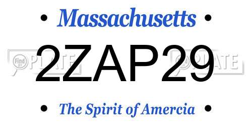 2ZAP29 Massachusetts License Plate