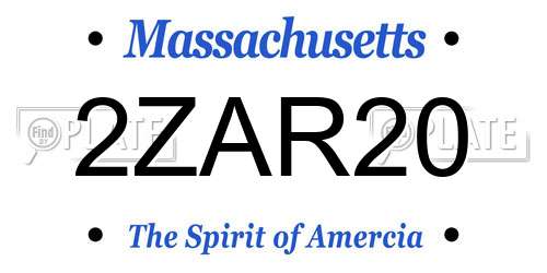 2ZAR20 Massachusetts License Plate
