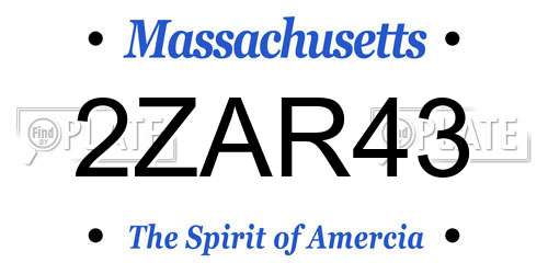 2ZAR43 Massachusetts License Plate