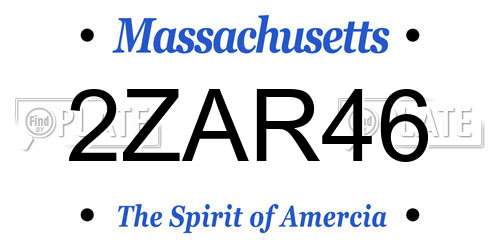 2ZAR46 Massachusetts License Plate
