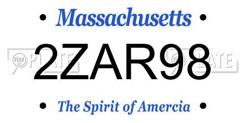 2ZAR98 Massachusetts License Plate