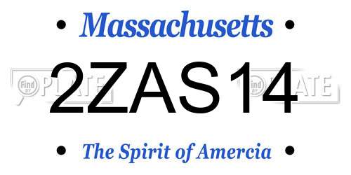 2ZAS14 Massachusetts License Plate