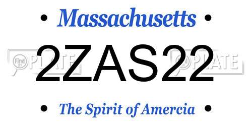 2ZAS22 Massachusetts License Plate