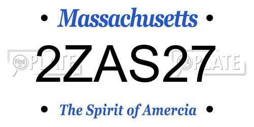 2ZAS27 Massachusetts License Plate