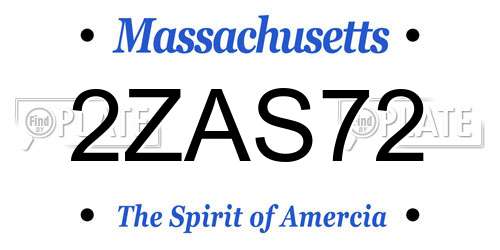 2ZAS72 Massachusetts License Plate