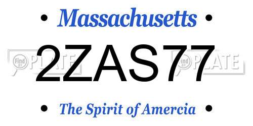2ZAS77 Massachusetts License Plate