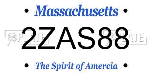 2ZAS88 Massachusetts License Plate