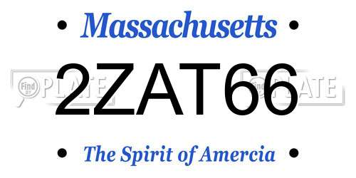 2ZAT66 Massachusetts License Plate