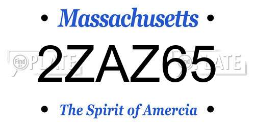 2ZAZ65 Massachusetts License Plate