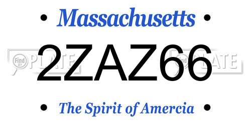 2ZAZ66 Massachusetts License Plate