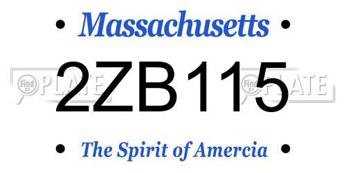 2ZB115 Massachusetts License Plate