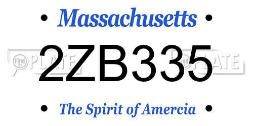 2ZB335 Massachusetts License Plate