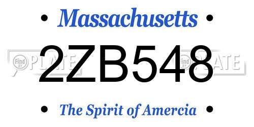 2ZB548 Massachusetts License Plate