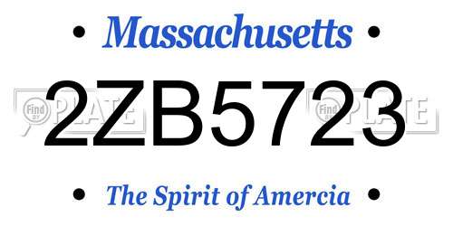 2ZB5723 Massachusetts License Plate