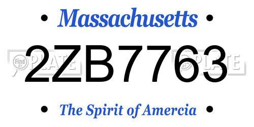 2ZB7763 Massachusetts License Plate