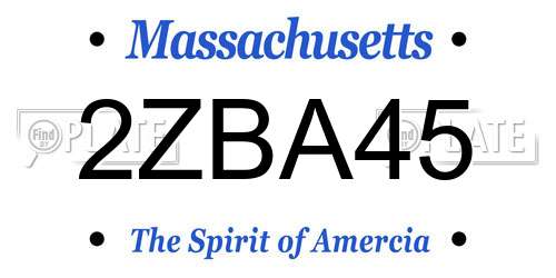 2ZBA45 Massachusetts License Plate