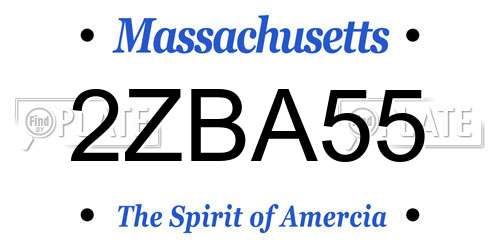2ZBA55 Massachusetts License Plate