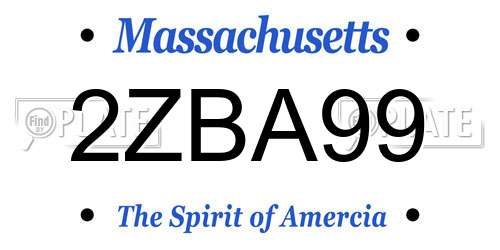 2ZBA99 Massachusetts License Plate