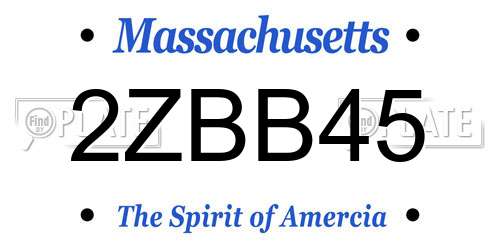 2ZBB45 Massachusetts License Plate