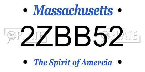 2ZBB52 Massachusetts License Plate