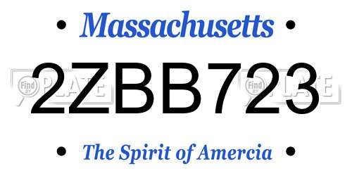 2ZBB723 Massachusetts License Plate