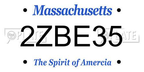 2ZBE35 Massachusetts License Plate