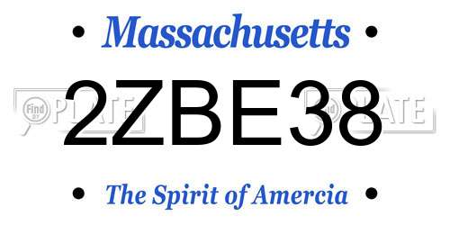 2ZBE38 Massachusetts License Plate