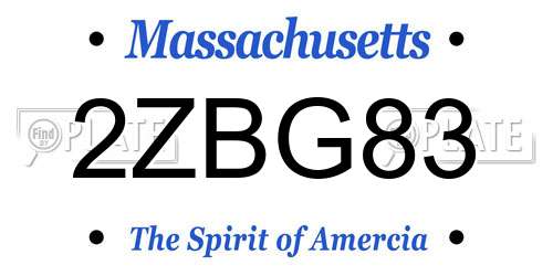2ZBG83 Massachusetts License Plate