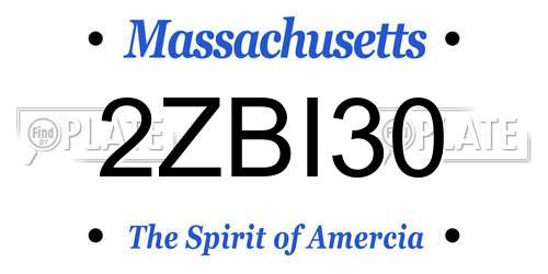 2ZBI30 Massachusetts License Plate