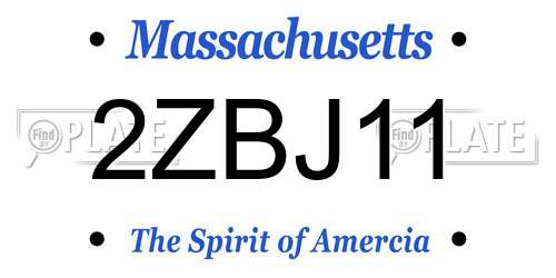 2ZBJ11 Massachusetts License Plate