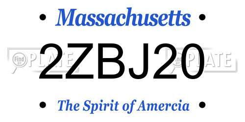 2ZBJ20 Massachusetts License Plate