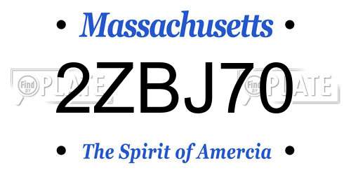 2ZBJ70 Massachusetts License Plate