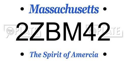 2ZBM42 Massachusetts License Plate