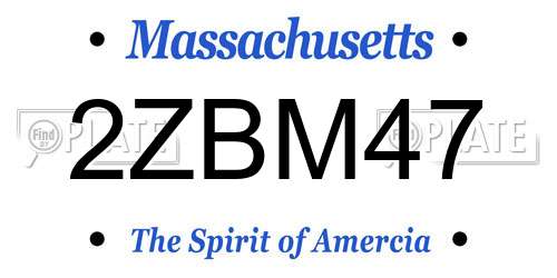 2ZBM47 Massachusetts License Plate