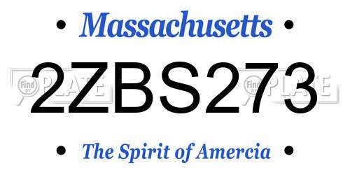 2ZBS273 Massachusetts License Plate