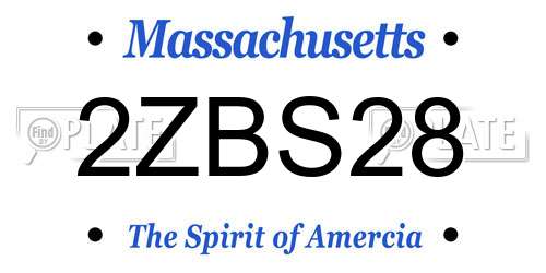 2ZBS28 Massachusetts License Plate